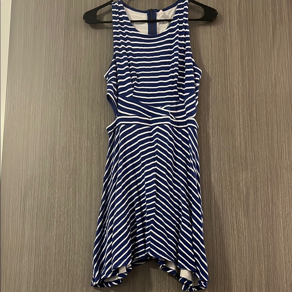 Striped Blue and White Sleeveless Dress